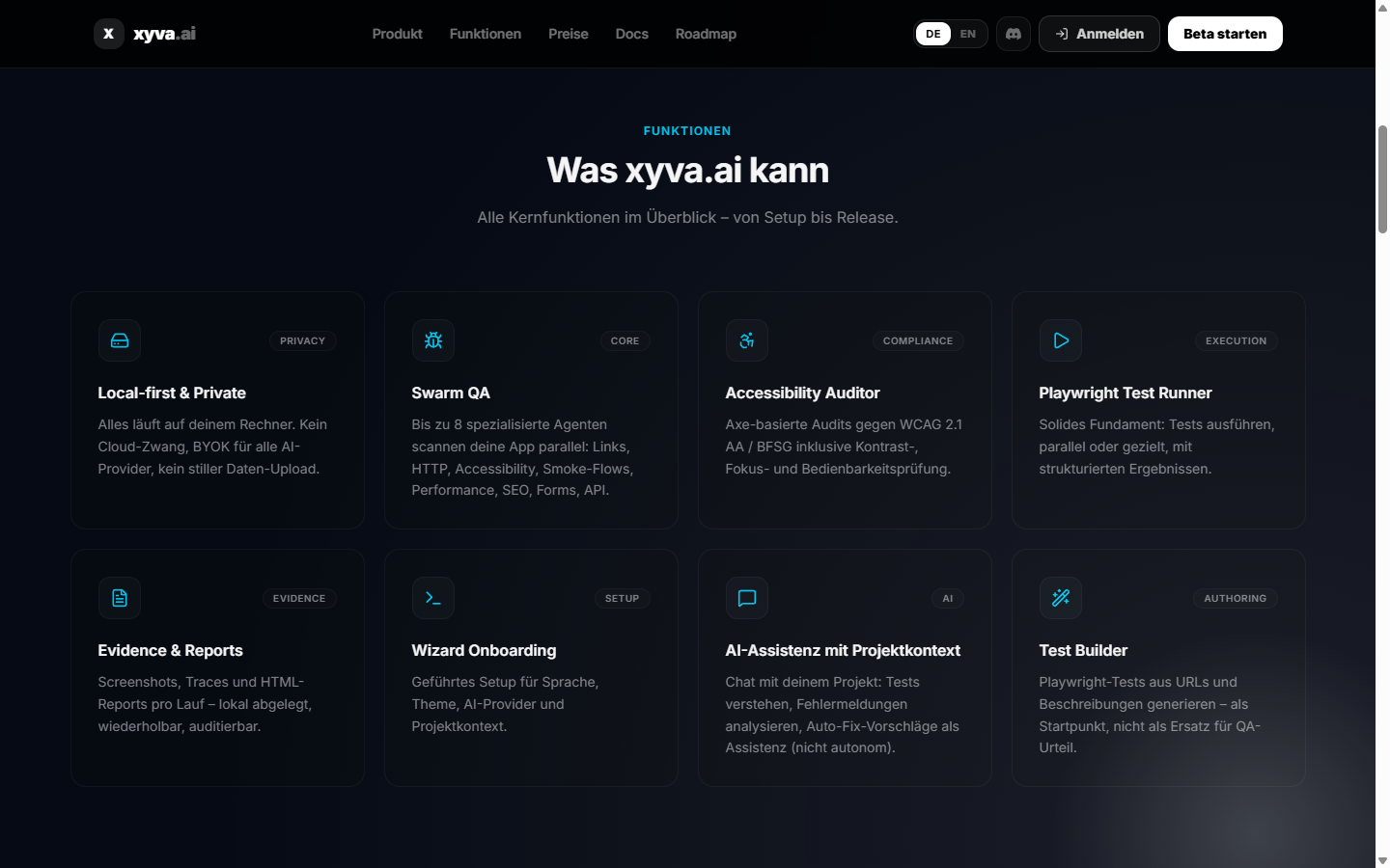 xyva.ai features overview